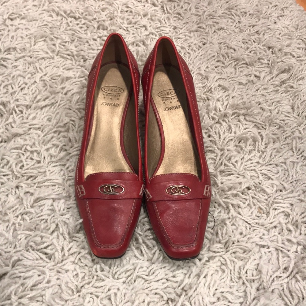 Red leather heels